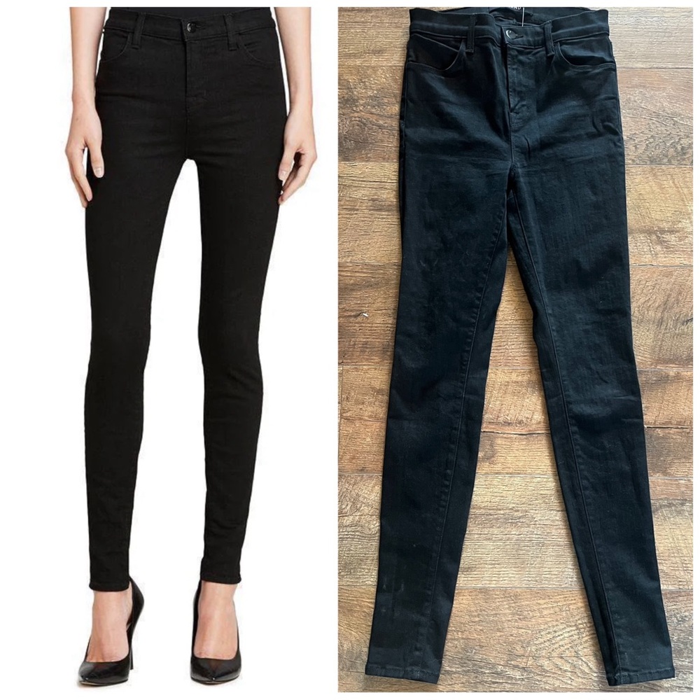 J Brand High Rise Maria Black Skinny Jeans in Vanity Size 25